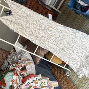 Lulu's Cream Lace Wedding Dress